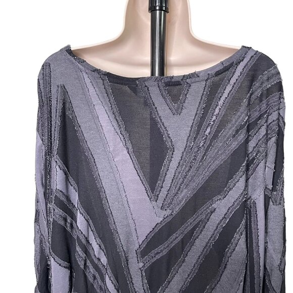 Simply Vera Woman Frayed Edge Strip Blouse Handkerchief Hem Dress Plus Size 3X u - Picture 6 of 8